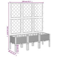 Vidaxl Zahradní truhlík s treláží bílý 120 x 40 x 142 cm PP