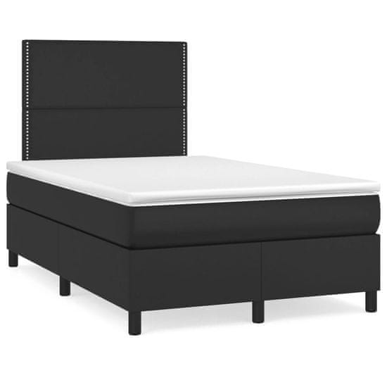 shumee Box spring postel s matrací a LED černá 120 x 190 cm umělá kůže