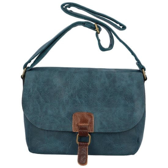 Paolo Bags Výrazná dámská koženková crossbody Santara, modrá