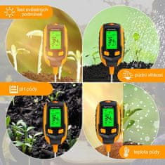 HOME & MARKER® pH metr, Měřič půdy, Elektrický Tester půdy - osvětlení, pH, vlhkost a teplota | SOILMETER