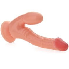 XSARA Dvojité dildo 2v1 umělý penis + anal plug kolík na přísavce - 75591490