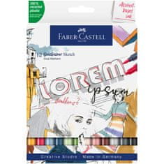 Faber-Castell Gofa Sketch Dual sada 12 barevných fixů