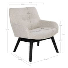 House Nordic Lounge Chair v látce, písková s černými nohami