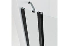 WellMall ALFA LINE Black 100 Grape Sprchové dveře jednokřídlé s pevnou stěnou v rovině (80+20)