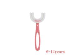 Leventi Zubní kartáček pro děti 6-12let ve tvaru U - růžový