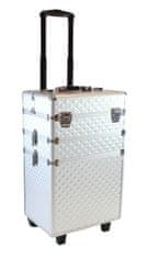 APT CA19 Dvoudílný kosmetický kufřík na kolečkách - stříbrný