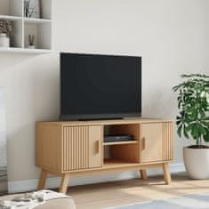 shumee TV skříňka OLDEN hnědá 114 x 43 x 57 cm masivní borové dřevo