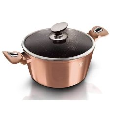 Berlingerhaus Kastrol s mramorovým povrchem a poklicí 30 cm Rosegold Metallic Line BH-6194