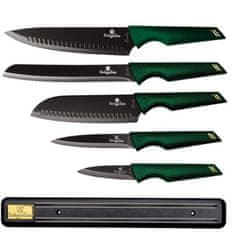 Berlingerhaus Sada nožů s nepřilnavým povrchem 6 ks Emerald Collection s magnetickým držákem