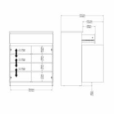 FALCO komoda simplicity 234 bílý lesk