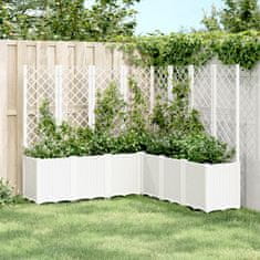 shumee Zahradní truhlík s treláží bílý 160 x 160 x 140 cm PP