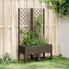 shumee Zahradní truhlík s treláží hnědý 80 x 40 x 142 cm PP