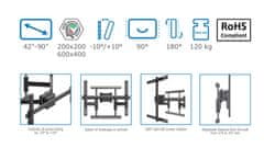 Edbak RMSA1 profesionální držák Tv 43" - 100" otočný sklopný výsuvný + pivot, nosnost 120kg