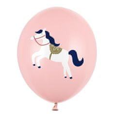 PartyDeco Balónky latexové Malý kůň, pastelově bledě růžová 30 cm 50 ks