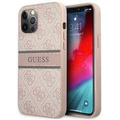 Guess GUHCP12M4GDPI hard silikonové pouzdro iPhone 12 / 12 Pro 6.1" pink 4G Stripe