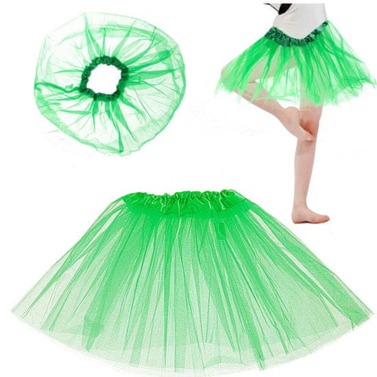 WOWO Zelený Karnevalový Kostým - Sukně Tutu z Tylu pro Převlek