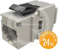 Solarix SXKJ-10G-STP-BK-NA - keystone CAT6A rychlozařezávací, multipack 24 ks