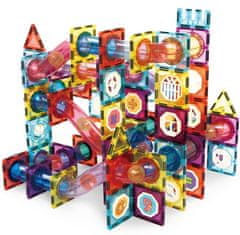 iMex Toys Magnetická stavebnice, kuličková dráha Magnetic Tiles 206ks