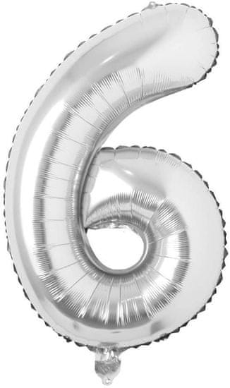 GFT Nafukovací balónky čísla maxi stříbrné - 6