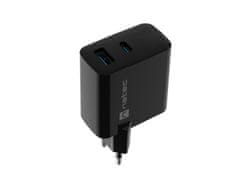 Natec Univerzální USB nabíječka RIBERA GaN 45W, 1X USB-A, 1X USB-C, černá