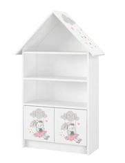 Babyboo Dřevěná knihovna/skříň na hračky Baby Boo Domeček, Rabbit - bílá