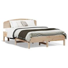 shumee Rám postele s čelem 135 x 190 cm masivní borovice