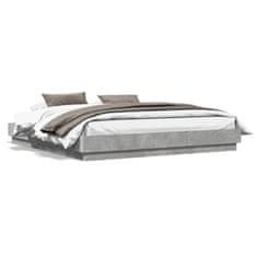 shumee Rám postele s LED osvětlením betonově šedý 180 x 200 cm