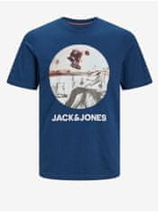 Jack&Jones Modré pánské tričko Jack & Jones Navin S