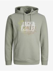 Jack&Jones Světle zelená pánská mikina s kapucí Jack & Jones Map L