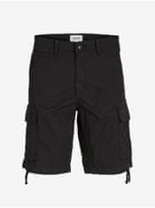 Jack&Jones Černé pánské cargo kraťasy Jack & Jones Cole XL