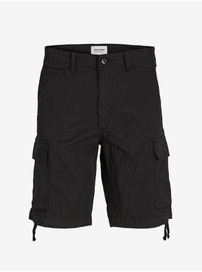 Jack&Jones Černé pánské cargo kraťasy Jack & Jones Cole