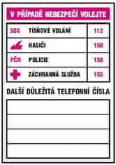 M.A.T. Group tabulka - DŮLEŽITÁ TELEFONNÍ ČÍSLA 74x105mm samolepicí