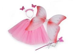 Karnevalový kostým - motýlí víla - růžová světlá