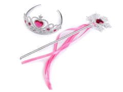 Karnevalová sada / korunka - ledová královna - růžová pink