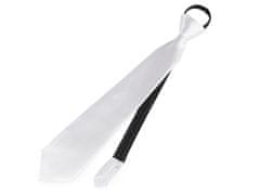 Saténová párty kravata jednobarevná - (31 cm) bílá