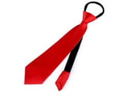Saténová párty kravata jednobarevná - (37 cm) červená
