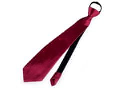 Saténová párty kravata jednobarevná - (37 cm) bordó