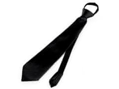 Saténová párty kravata jednobarevná - (31 cm) černá