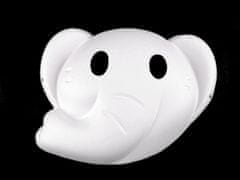 Karnevalová maska - škraboška k domalování zvířátka - bílá slon