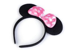 Karnevalová čelenka Minnie Mouse - růžová sv. velké puntíky