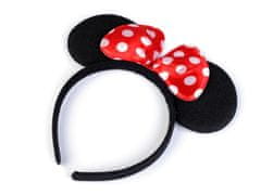 Karnevalová čelenka Minnie Mouse - červená velké puntíky