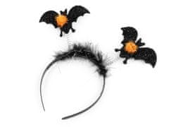 Čelenka do vlasů - Halloween, čarodějnice - černá netopýr