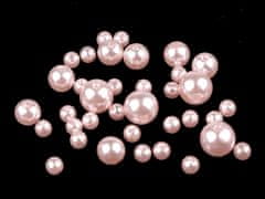Plastové voskové korálky / perly Glance mix velikostí - F49 růžová sv.