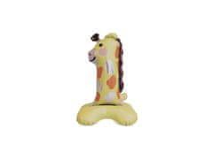 Narozeninové nafukovací číslice stojící - zvířátka - béžová sytá žirafa