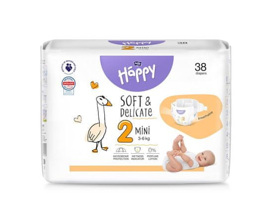 Bella Happy Baby Pleny jednorázové Mini 3-6 kg 38 ks