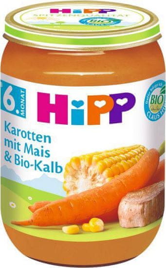 HiPP BIO Mrkev s kukuřicí a BIO telecím masem 190 g, 6m+