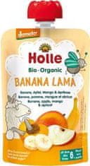 Holle Banana lama Bio ovocné pyré banán, jablko, mango, meruňka, 100 g (6 m+)