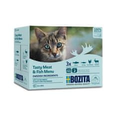 Bozita Cat kousky masa a ryb v omáčce, kapsička (12 pack)