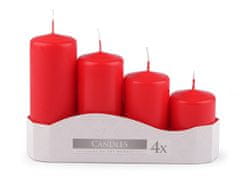 Adventní svíčky sestupné - červená mat