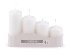 Adventní svíčky sestupné - bílá mat